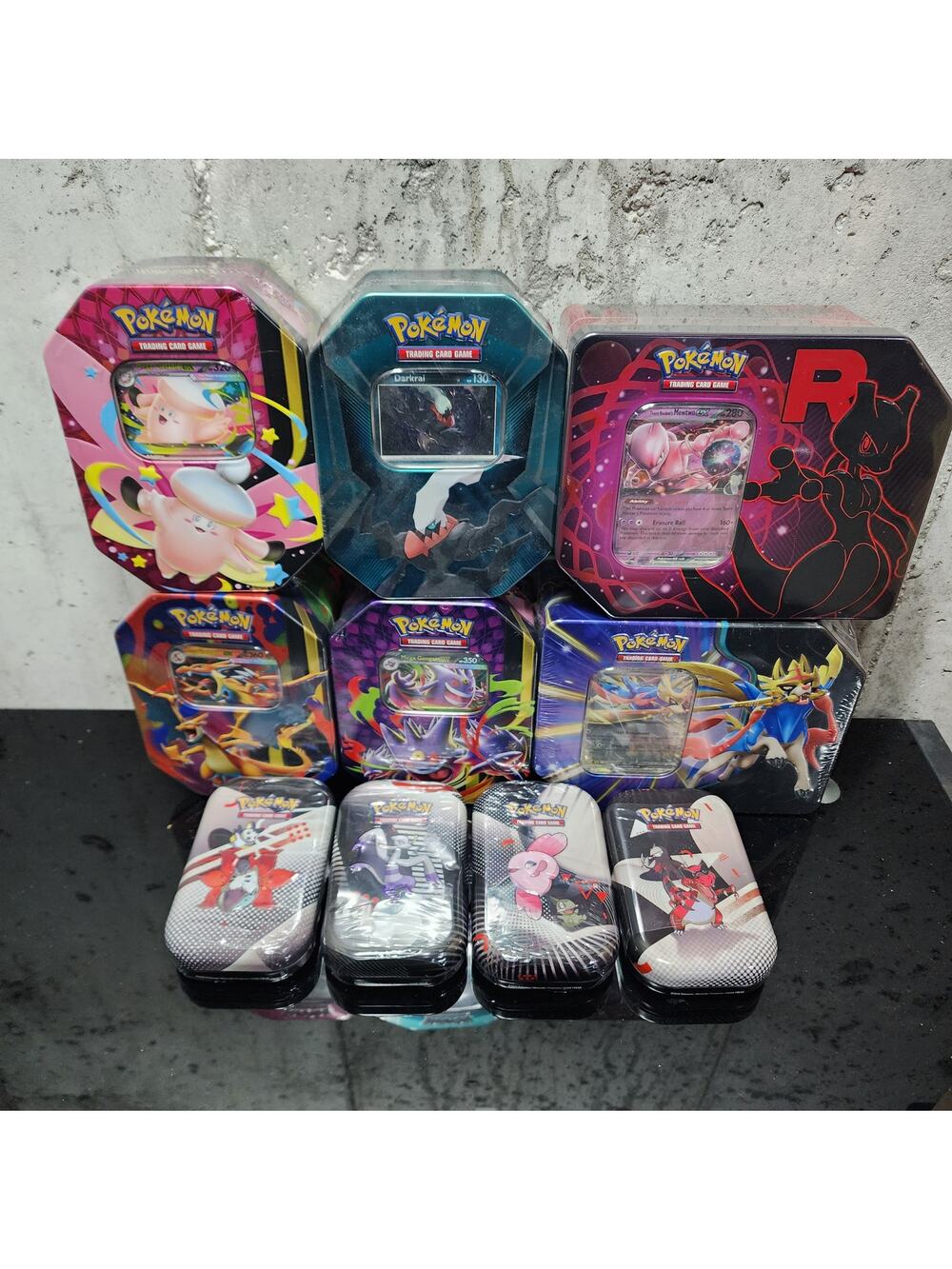 Pokemon TCG Tin Lot Mega Charizard Mewtwo Darkrai Zacian Clefable Unova Sealed